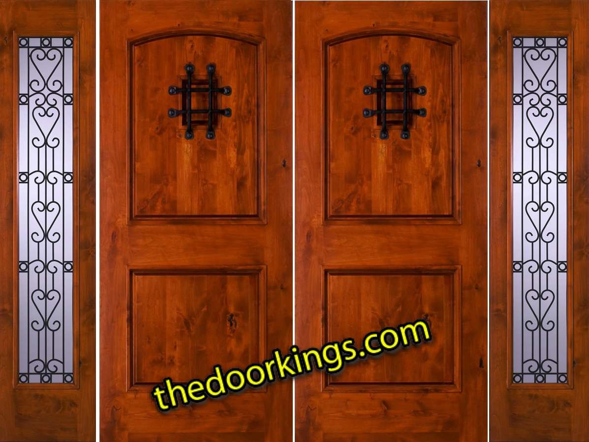 sw76 knotty alder double door with chateau sidelites
